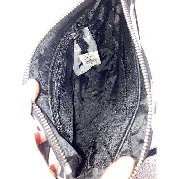 MICHAEL KORS NWT BLACK WHITE ANIMAL NYLON CROSSBODY BAG - Picture 12 of 16